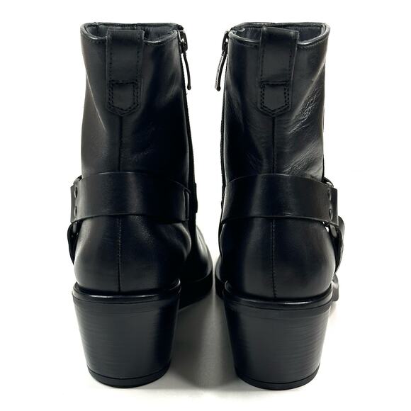 Paul Green West Bootie Black Leather Womens UK 5.5/US 8 Moto-Biker New $499 - Picture 4 of 13